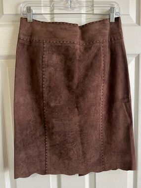 Rebecca Thomas Vintage Brown Suede Skirt